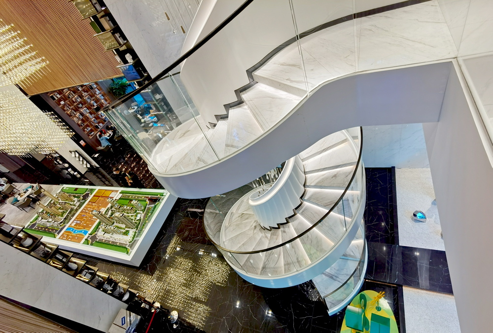 哈爾濱保利售樓部-鋼結構旋轉樓梯